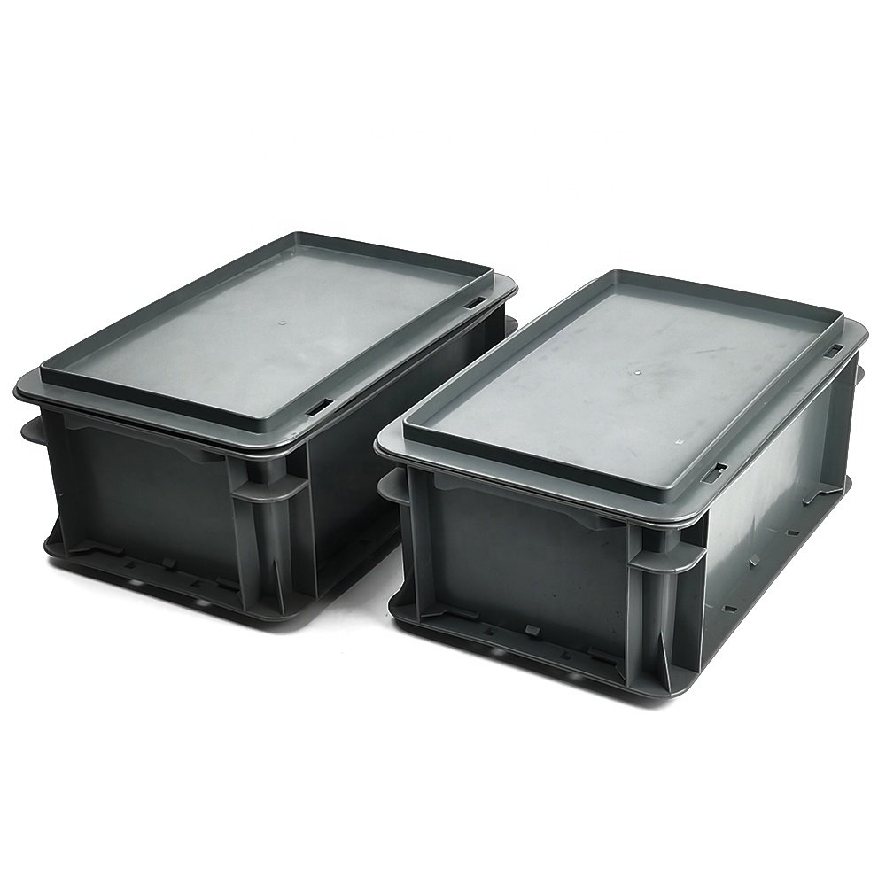 Industrial Style Euro 4.7L Mini Plastic Storage Box Container Stackable Crate Bins with Cover for Logistics Transport Moving Box