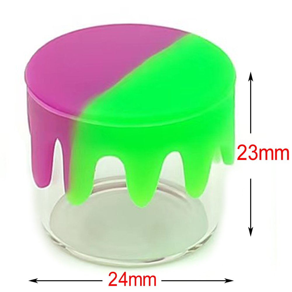 Glass Box 5ml Custom Logo Wax Jar Silicone Lid Tobacco Storage Container Herb Dry Smoking Accessories Jars Bottles For Grinder