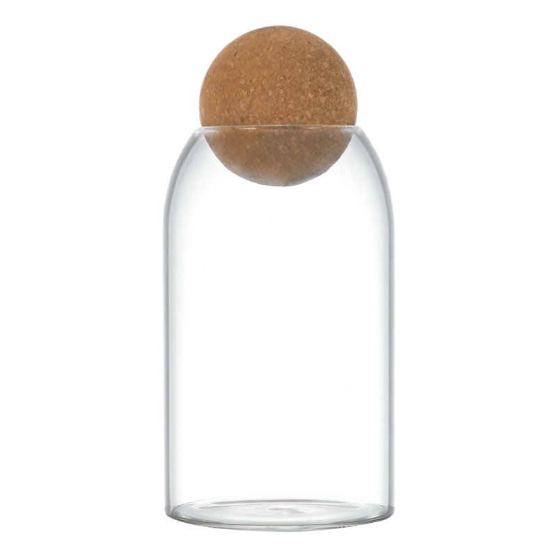 AIHPO22 250ml Storage Bottles & Jars Food Storage Container with Airtight Bamboo Lid Borosilicale Clear Glass Jar