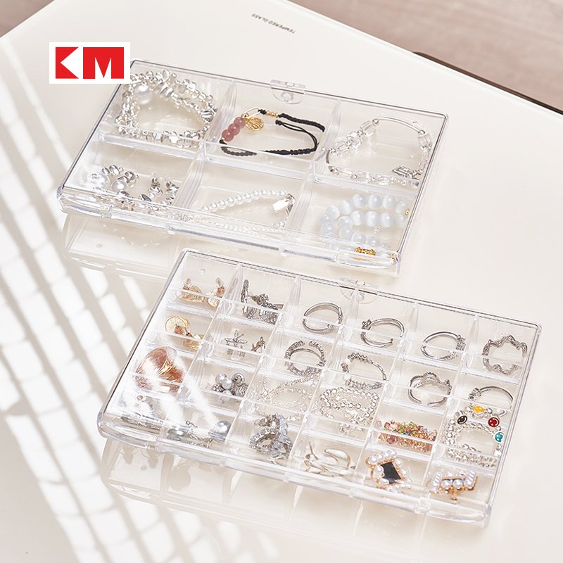 Earrings jewelry storage box Jewelry earrings necklace accessories box multi-cell organizer clear storage box