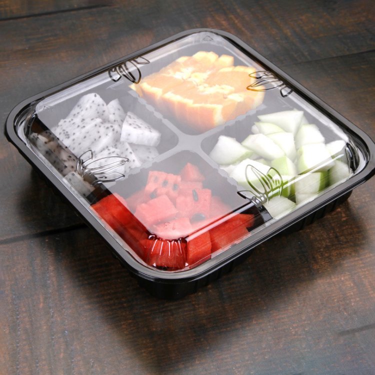 disposable 5 compartment plastic containers storage box for fruit