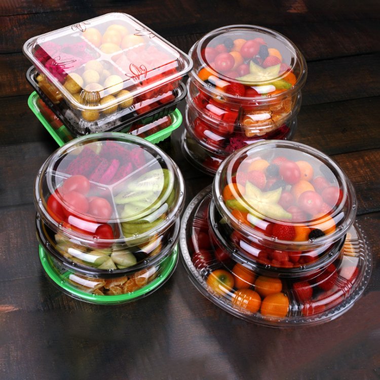 disposable 5 compartment plastic containers storage box for fruit