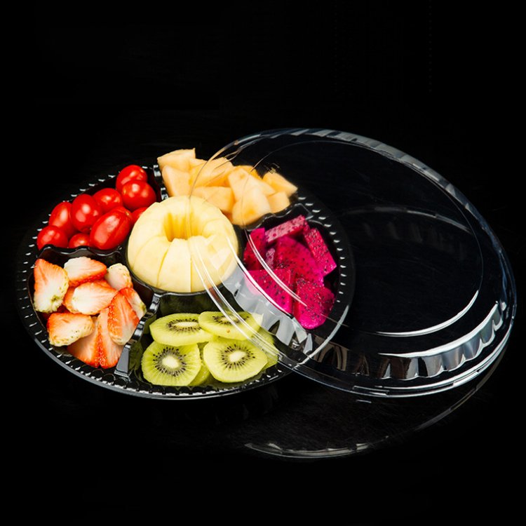 disposable 5 compartment plastic containers storage box for fruit