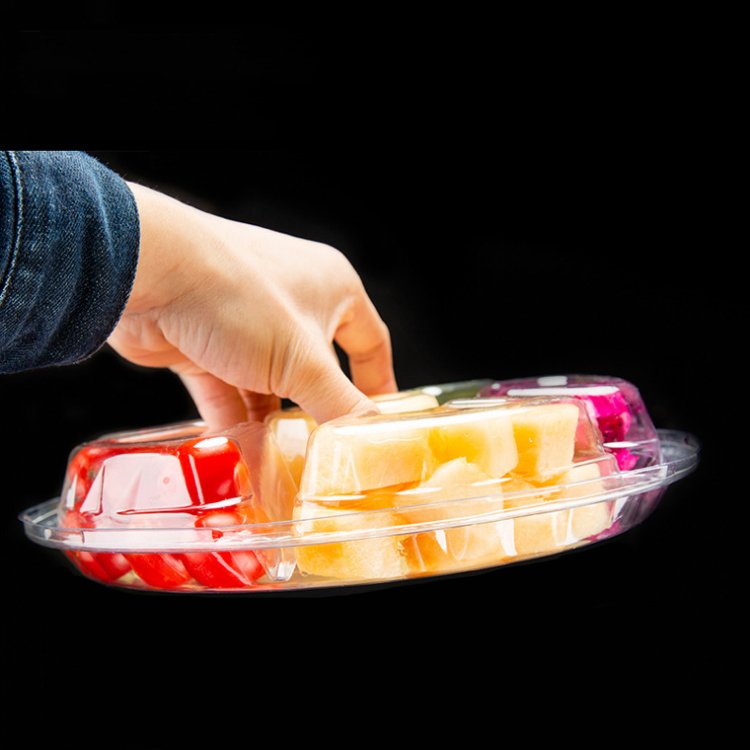 disposable 5 compartment plastic containers storage box for fruit