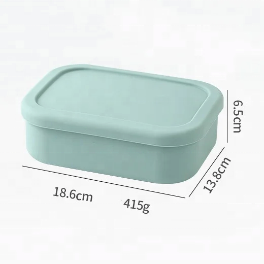Hot Sales 2 Compartment Silicone Food Container Easy Clean Food Grade Silicone Bento Box Silicone Food Storage Box