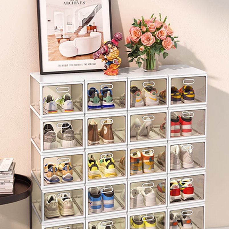 Installation-Free Shoe Box With Custom Logo Space-Saving Folding Shoe Rack Collapsible Dustproof Shoe Storage Box