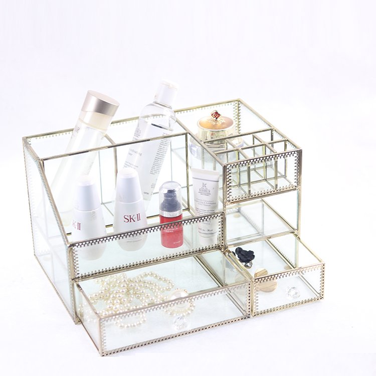 Much Compartments New Design Perfume Glass makeup organization storage box