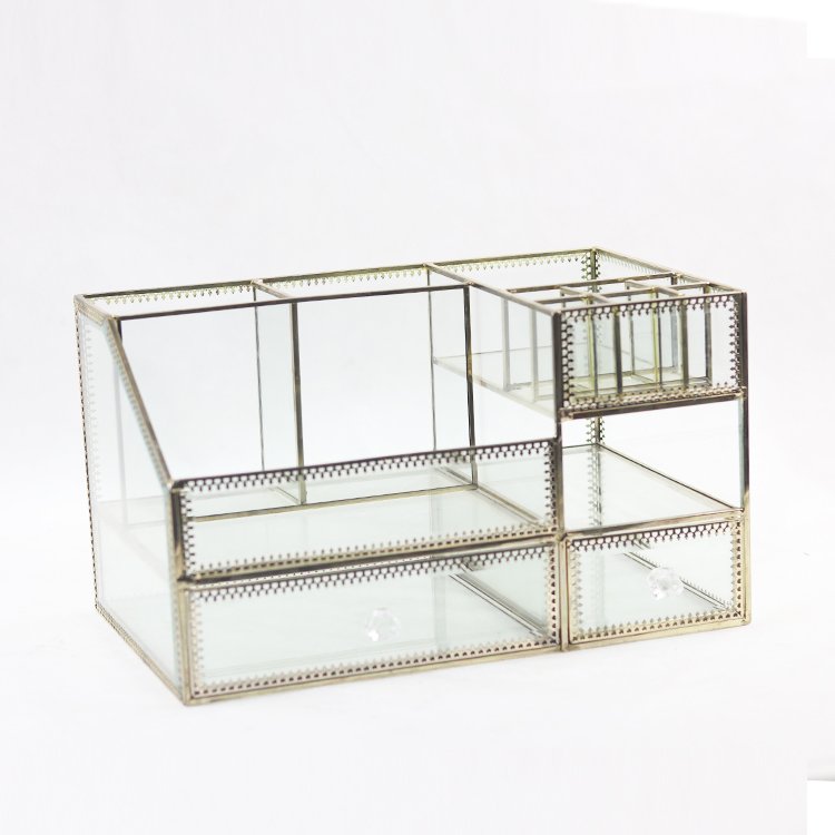Much Compartments New Design Perfume Glass makeup organization storage box