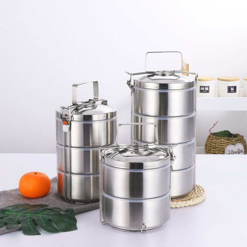 Wholesale Insulated Leakproof Tiffin Carrier Metal Stainless Steel Lunch Box Food Storage Box