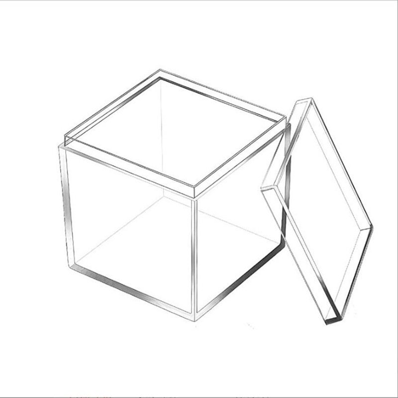 Square Transparent Eco-Friendly Acrylic Candy Storage Box Perspex Organizer for Display Kitchen Gift Wedding Candy Gift Box