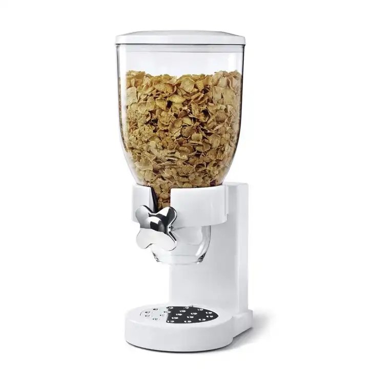 Wall Mounted Double Cereal Dispenser Dry Food Container Round Dispenser Storage Boxes for Store Nut Coffee Beans