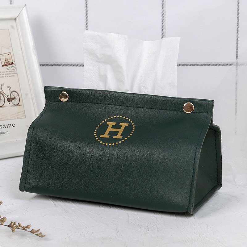 Hot Sale Artificial Leather Storage Box Durable Napkin Paper Holder Home Decoration Waterproof Napkin Container for Office