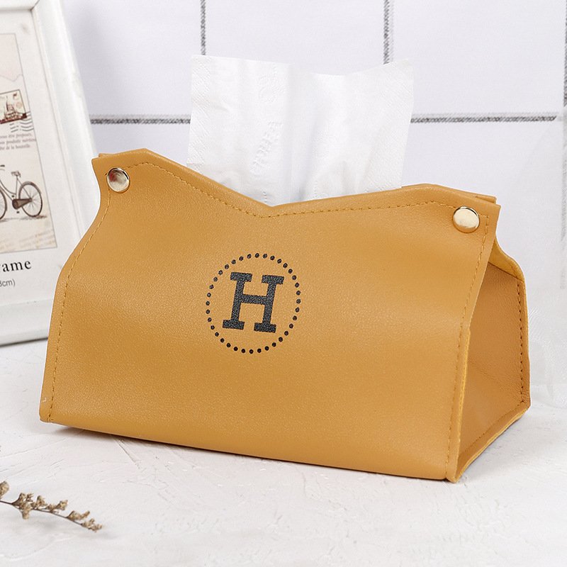 Hot Sale Artificial Leather Storage Box Durable Napkin Paper Holder Home Decoration Waterproof Napkin Container for Office
