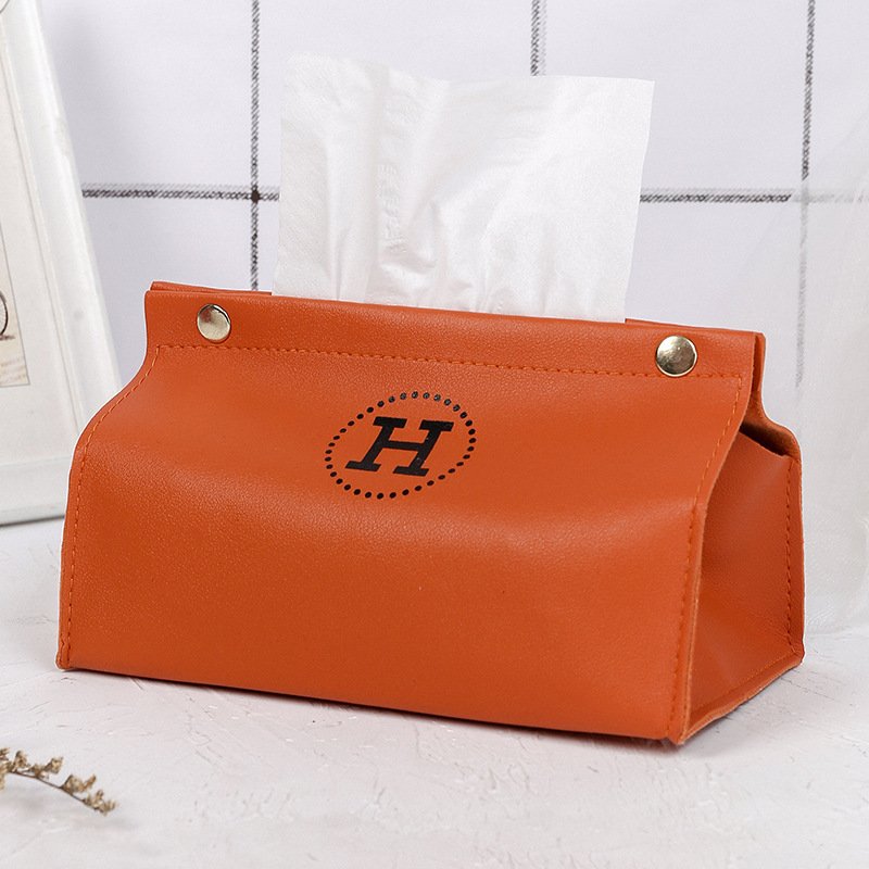 Hot Sale Artificial Leather Storage Box Durable Napkin Paper Holder Home Decoration Waterproof Napkin Container for Office