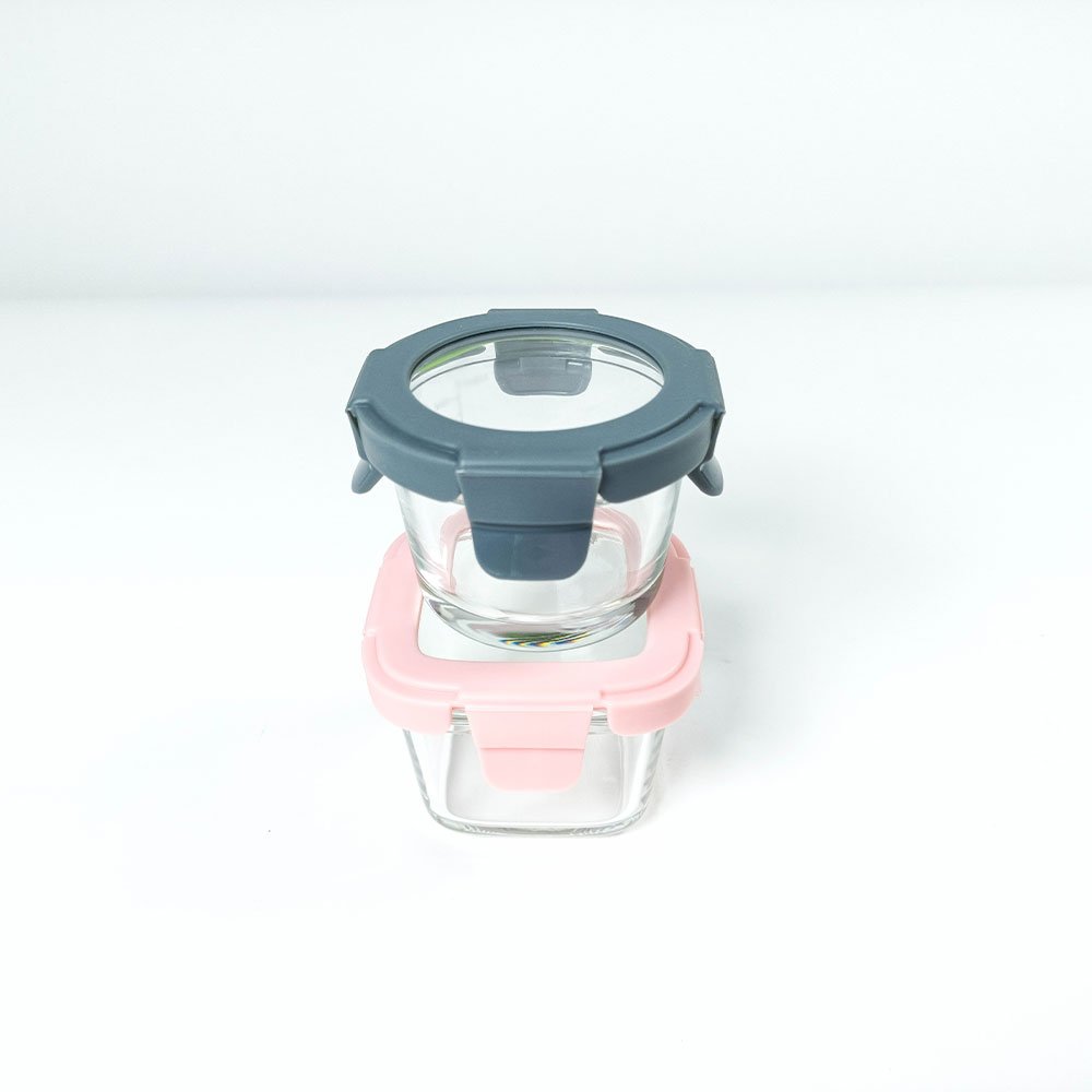 2024 Hot Selling Glass Baby Food Storage Jars Set of 12 Mini Kids Lunch Box with BPA FREE lids