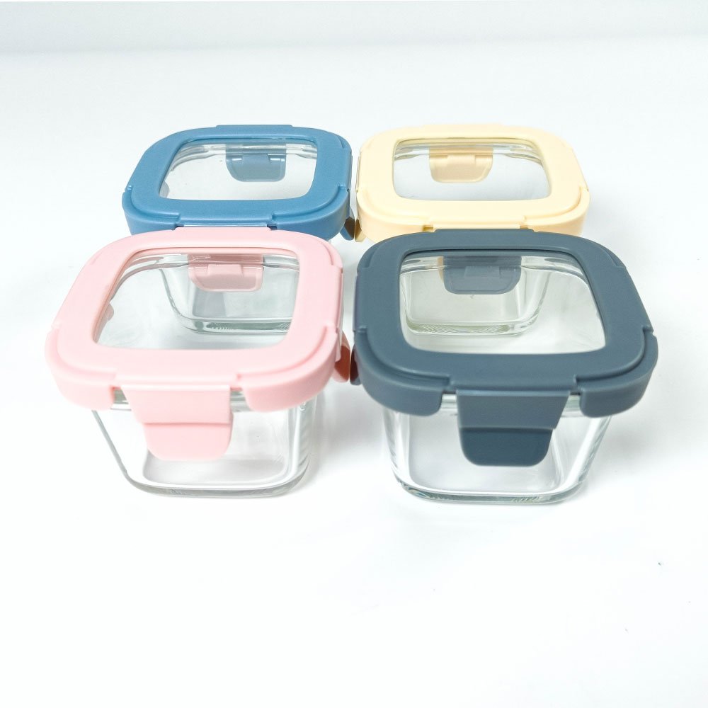 2024 Hot Selling Glass Baby Food Storage Jars Set of 12 Mini Kids Lunch Box with BPA FREE lids