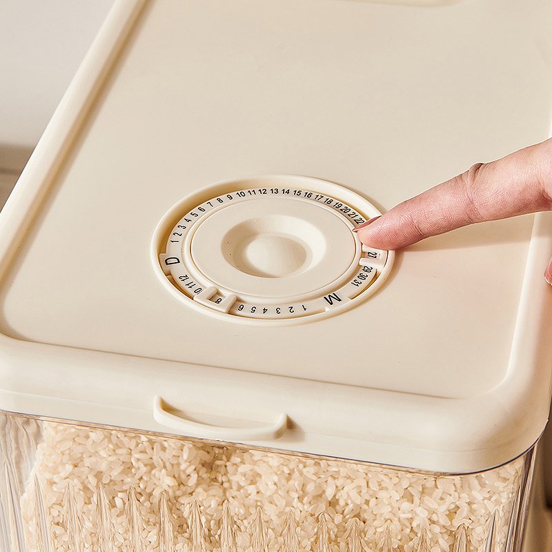 Wannuo 10kg Automatic Plastic Rice and Cereal Dispenser Modern Kitchen Storage Boxes Rice dispenser for Food Rice Container