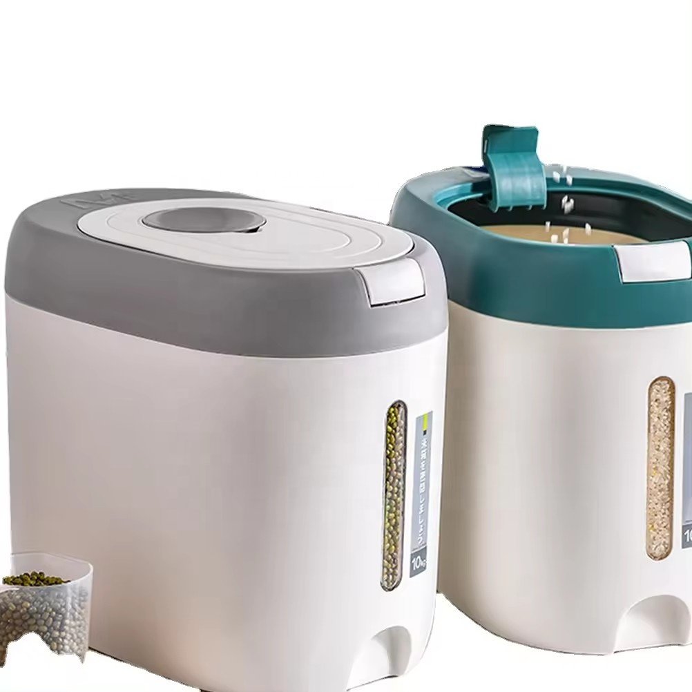 Most Popular High Quality 10kg Airtight Rice Bin Pet Food Store Container for Kitchen Flour Storage Plastic Storage Box