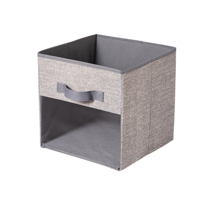 Non-woven Fabric PVC Clear Window Cube Storage Organizer Collapsible Storage Bin Without Lid Folding Storage Box with Handle
