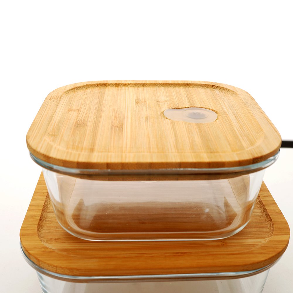 Hot Sale Eco-Friendly Glass Food Storage Containers With Bamboo Lid