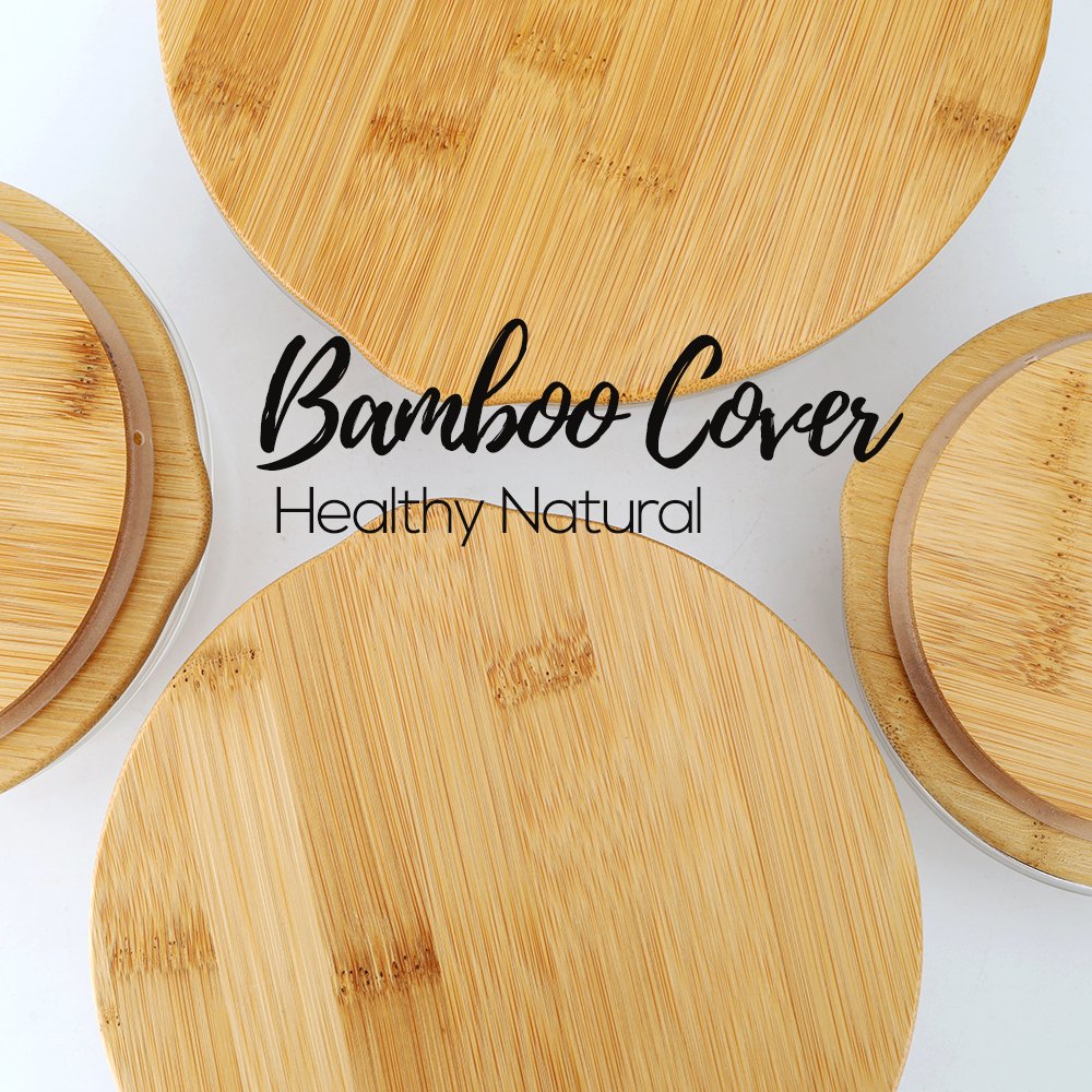 Hot Sale Eco-Friendly Glass Food Storage Containers With Bamboo Lid