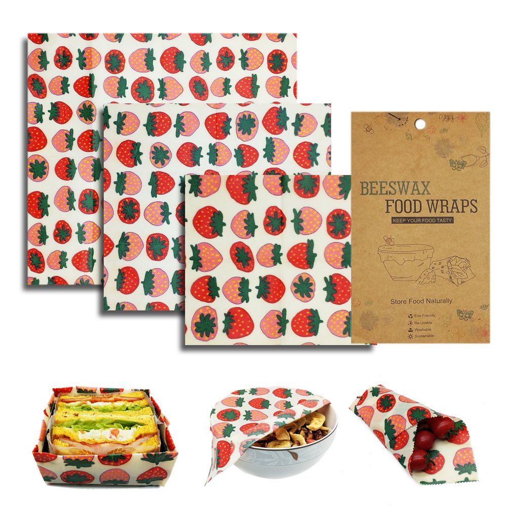 $1 FOR 3PCS!!! Eco friendly reusable organic sustainable plastic free food storage wrapper beeswax food wraps