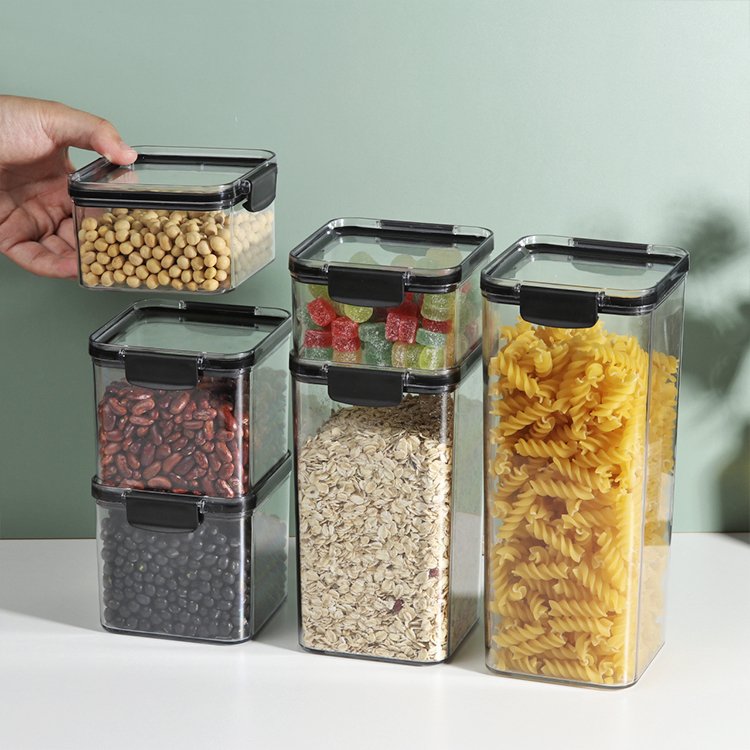 Plastic Airtight Stackable Kitchen Pantry Storage Bins Boxes Food Storage Containers Set With Lids