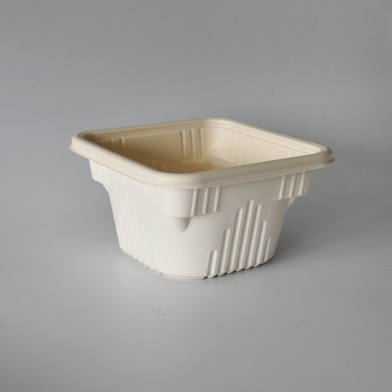 Airtight Microwavable Interlayer Food Storage Container with Lid for Picnic Outdoor Restaurant corn starch material CPLA
