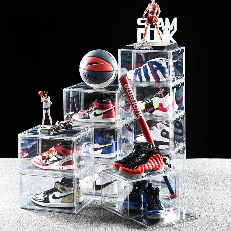 Acrylic clear shoe boxes plastic transparent sneaker shoes storage box organizer