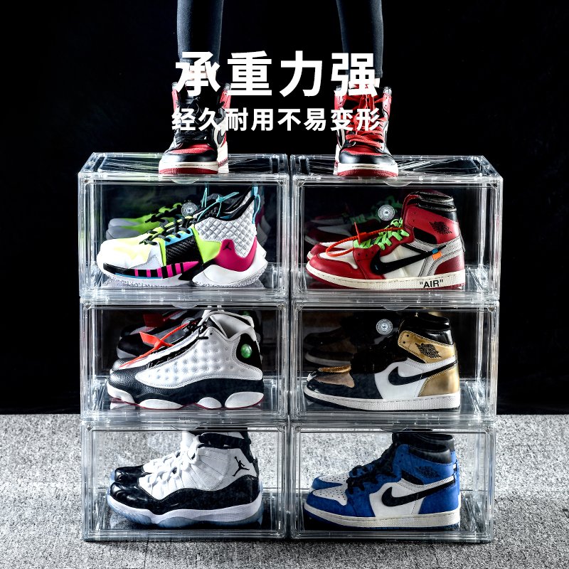 Acrylic clear shoe boxes plastic transparent sneaker shoes storage box organizer