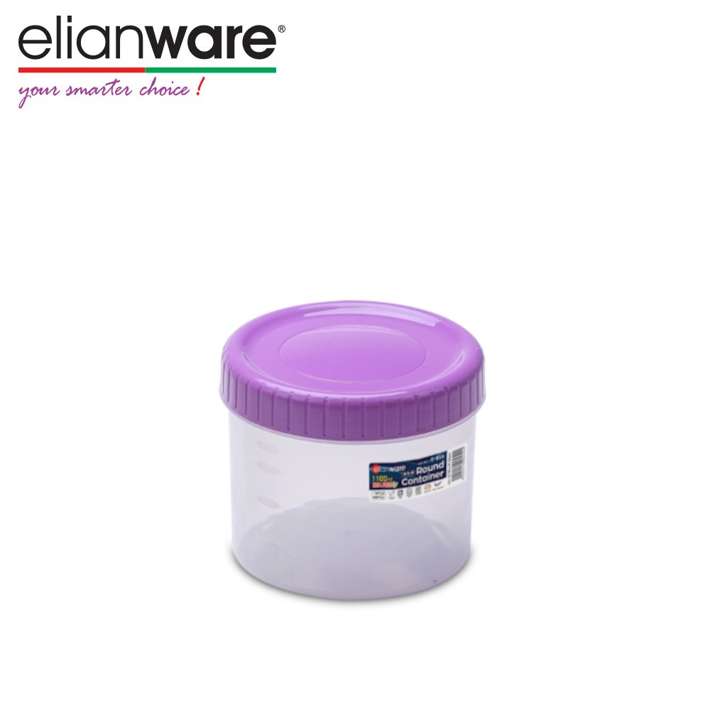 Elianware Microwavable Twisted Lid Lock Malaysia Cookies Food Storage Round Cylinder Plastic Container
