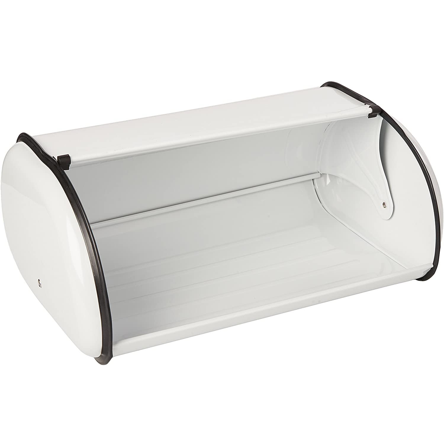 Top sale Vintage Kitchen Corner Steel Bread Box White Metal Food Storage Container