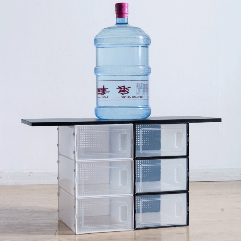Stackable Shoe Storage Box Clear Plastic Shoe Organizer for Closet Space Saving Foldable Shoe Rack Sneaker Container Bin Holder