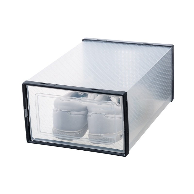 Stackable Shoe Storage Box Clear Plastic Shoe Organizer for Closet Space Saving Foldable Shoe Rack Sneaker Container Bin Holder