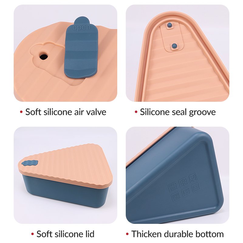 Custom Size Durable Reusable Microwavable Oven Safe Food Grade Silicone Food Storage Container Pizza Dough Proof Boxes With Lid