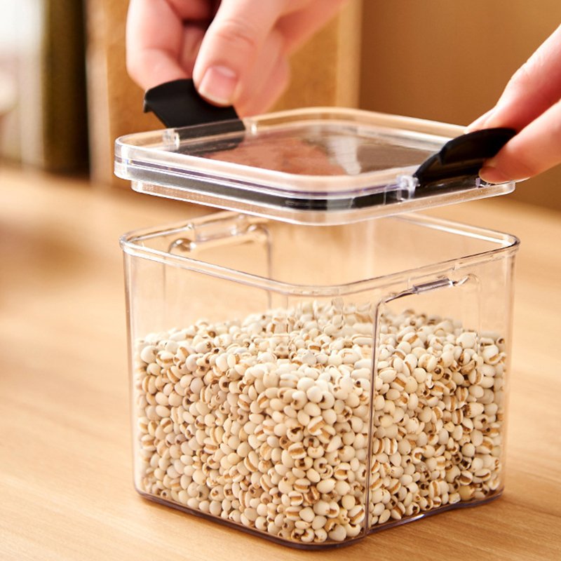 Clear Airtight Canister Plastic Sealed Pot Cans Kitchen Fridge Food Container Transparent Food Storage Box Jar