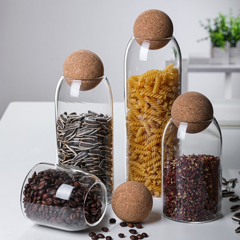 China supplier pasta food tea 200ml custom square borosilicate glass storage jars with wooden lid