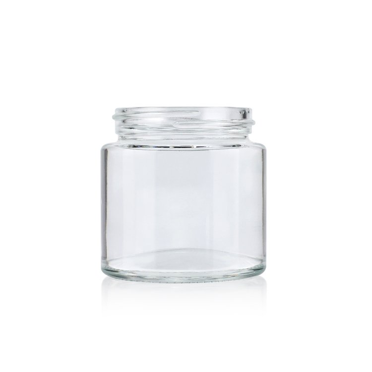 Eco-Friendly 1oz 2 oz 3 oz 4 oz clear storage container smell proof glass jar with black child resistant cap