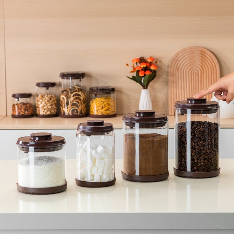 wholesale fridge kitchen storage organizer ecofriendly cereal food storage container High quality keep fresh coffee glass jar