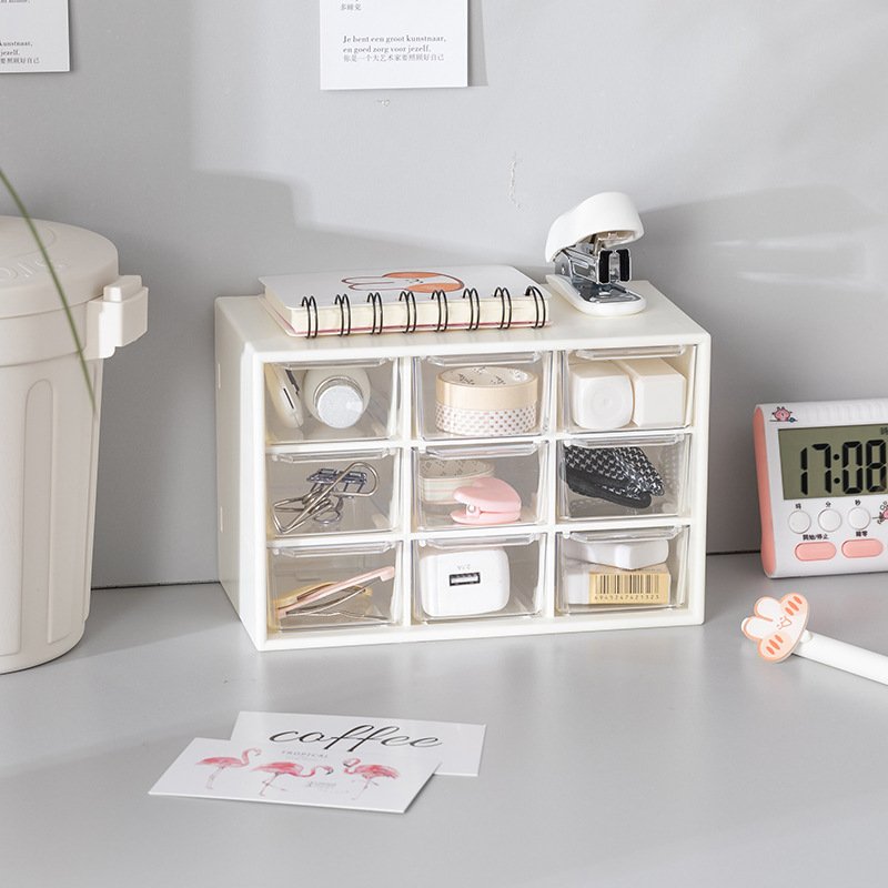 Personalized Competitive Price 6/9/12 Grids Transparent Plastic Tabletop Organizer Desktop Drawers Desktop Storage Box Drawer
