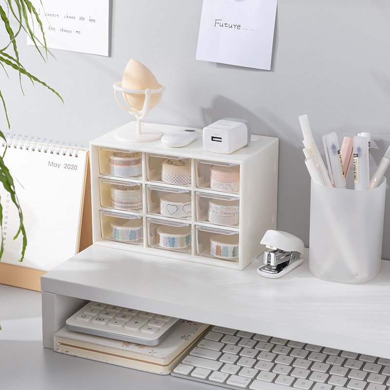 Personalized Competitive Price 6/9/12 Grids Transparent Plastic Tabletop Organizer Desktop Drawers Desktop Storage Box Drawer