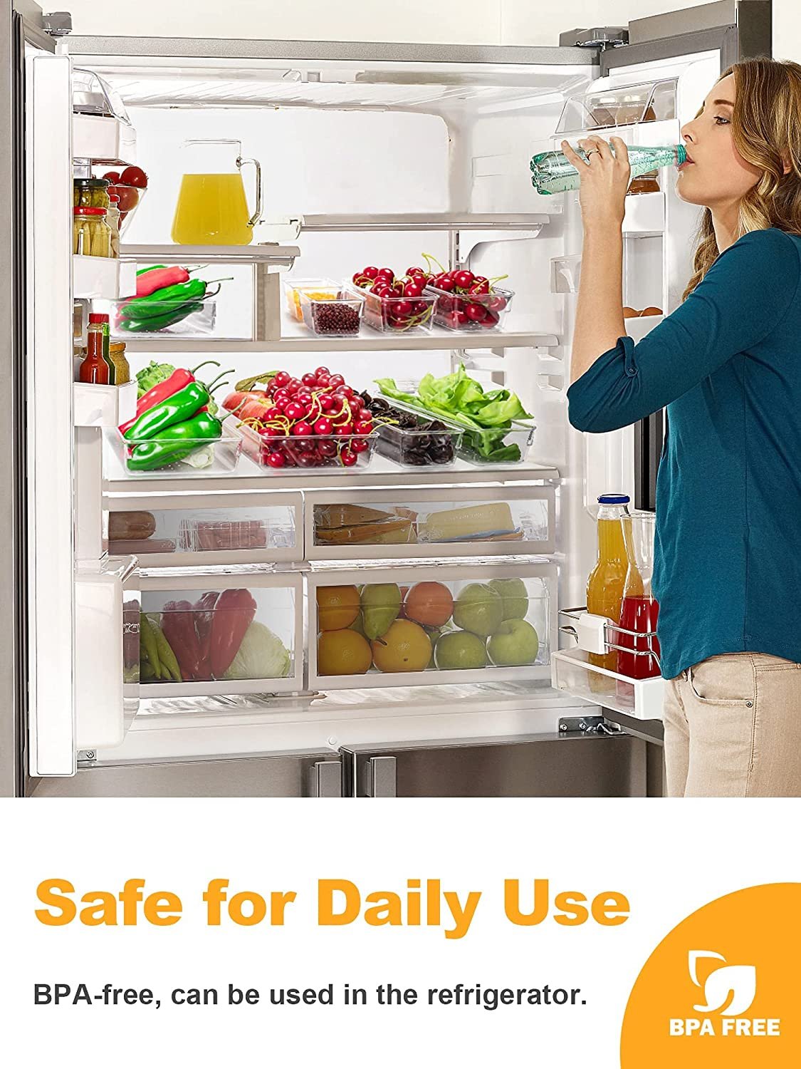 16 Piece Plastic Drawer Transparent Storage Box Cosmetic Refrigerator Kitchen Drawer Storage Box