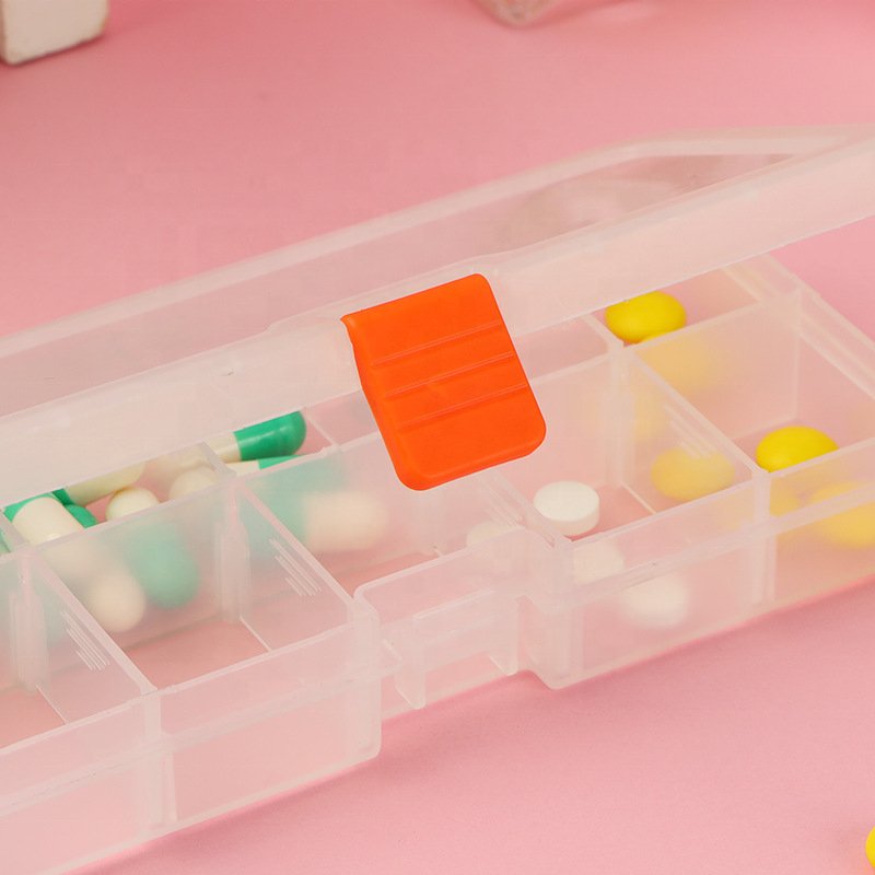 Flat 10 Grids PP Plastic Storage Box Wearing Manicures Cases Stationery Storage Box Clip Storage Box