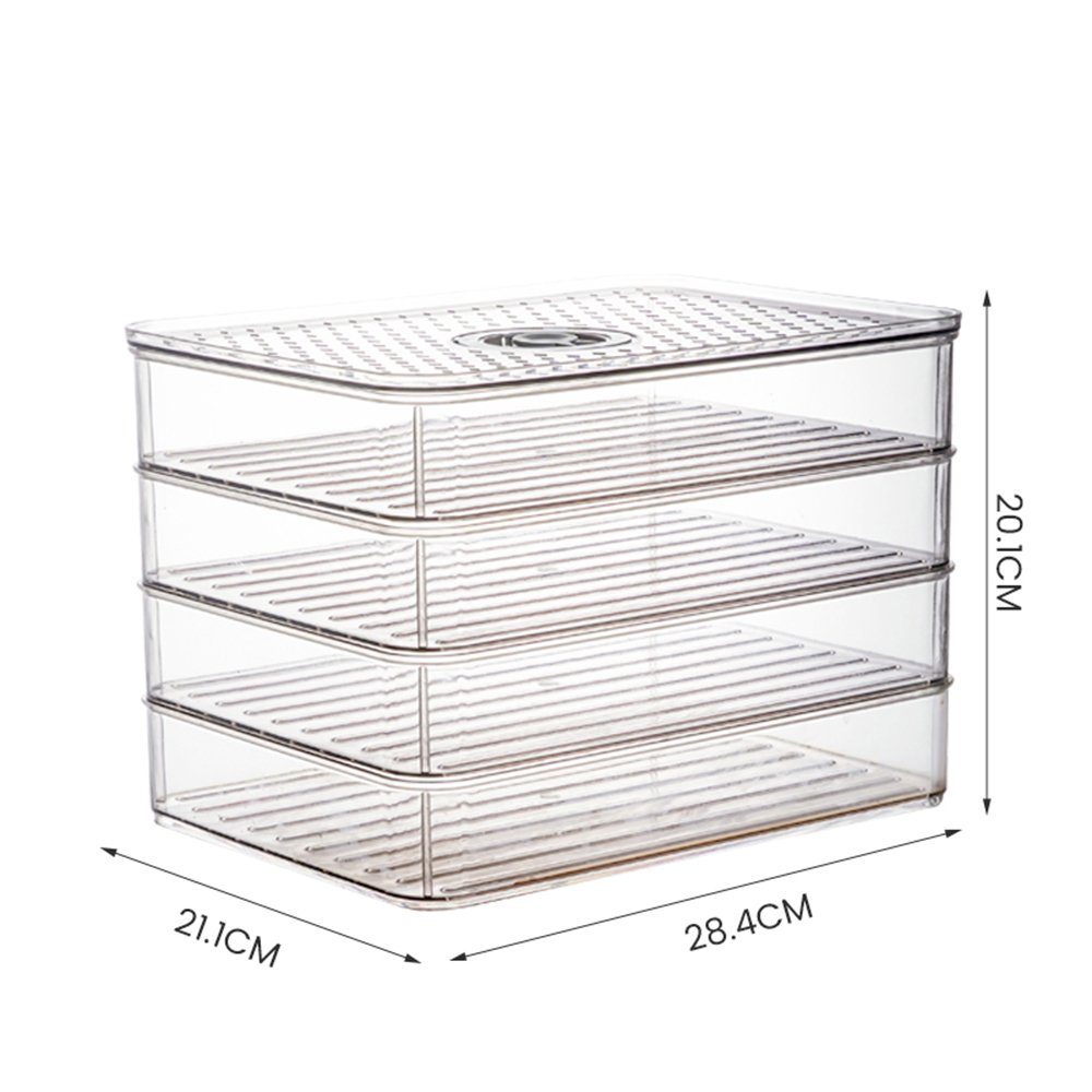 Stackable dumplings fridge crisper box food storage containers set with lids