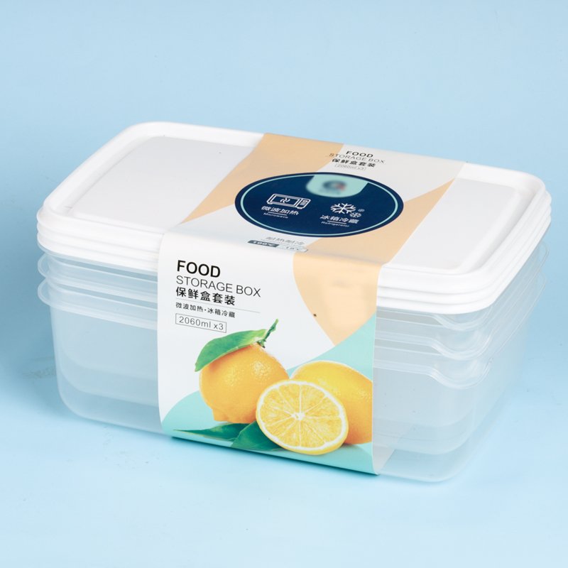 Eco friendly 3Pcs Food Containers Microwave Safe Plastic Refrigerator Food Storage Containers Kitchen Accessories