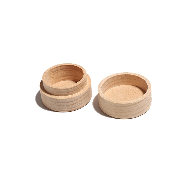 Mini Round Wooden Storage Box Wedding Ring Jewelry Boxes DIY Storage Multi-function Container Case