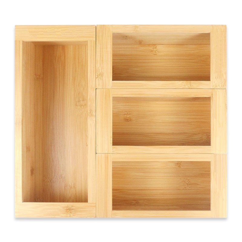 Bamboo Ziplock Bag Storage Organizer Food Storage Bag Organizer And Dispenser Compatible For Drawer