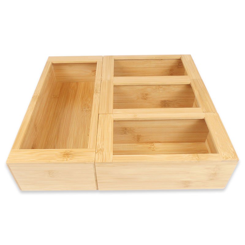 Bamboo Ziplock Bag Storage Organizer Food Storage Bag Organizer And Dispenser Compatible For Drawer