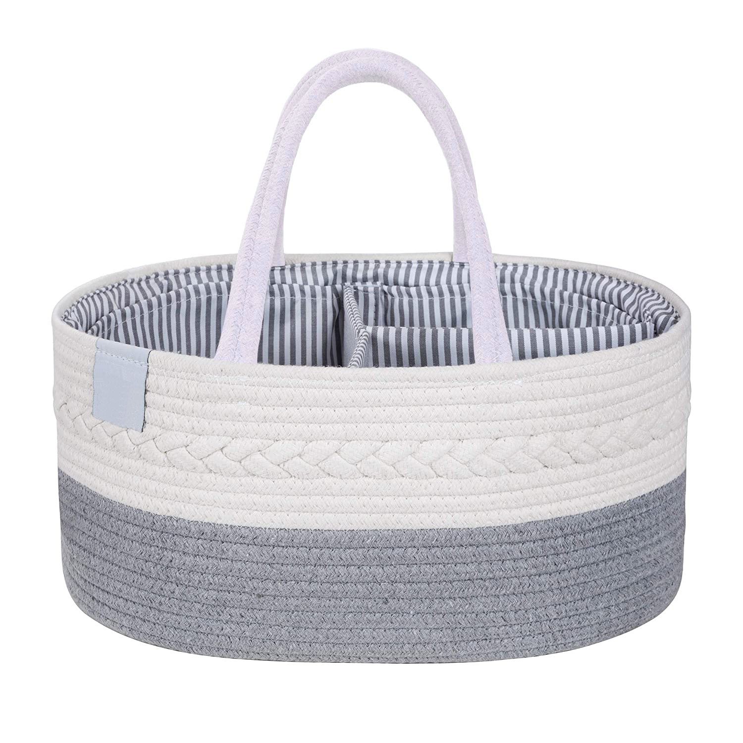 KUYUE Small MOQ Baby Diaper Caddy Organizer Woven Cotton Rope Basket for Baby Diaper and Toys Storage Boxes & Bins Foldable 200