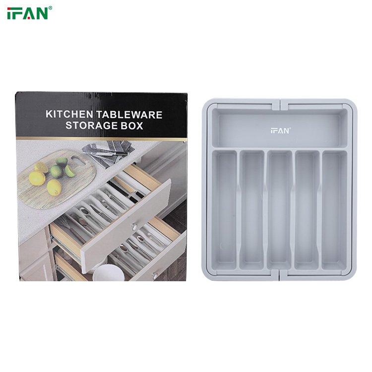 Simple Houseware Expandable Kitchen Drawer Flatware Organizer Utensil Storage Box